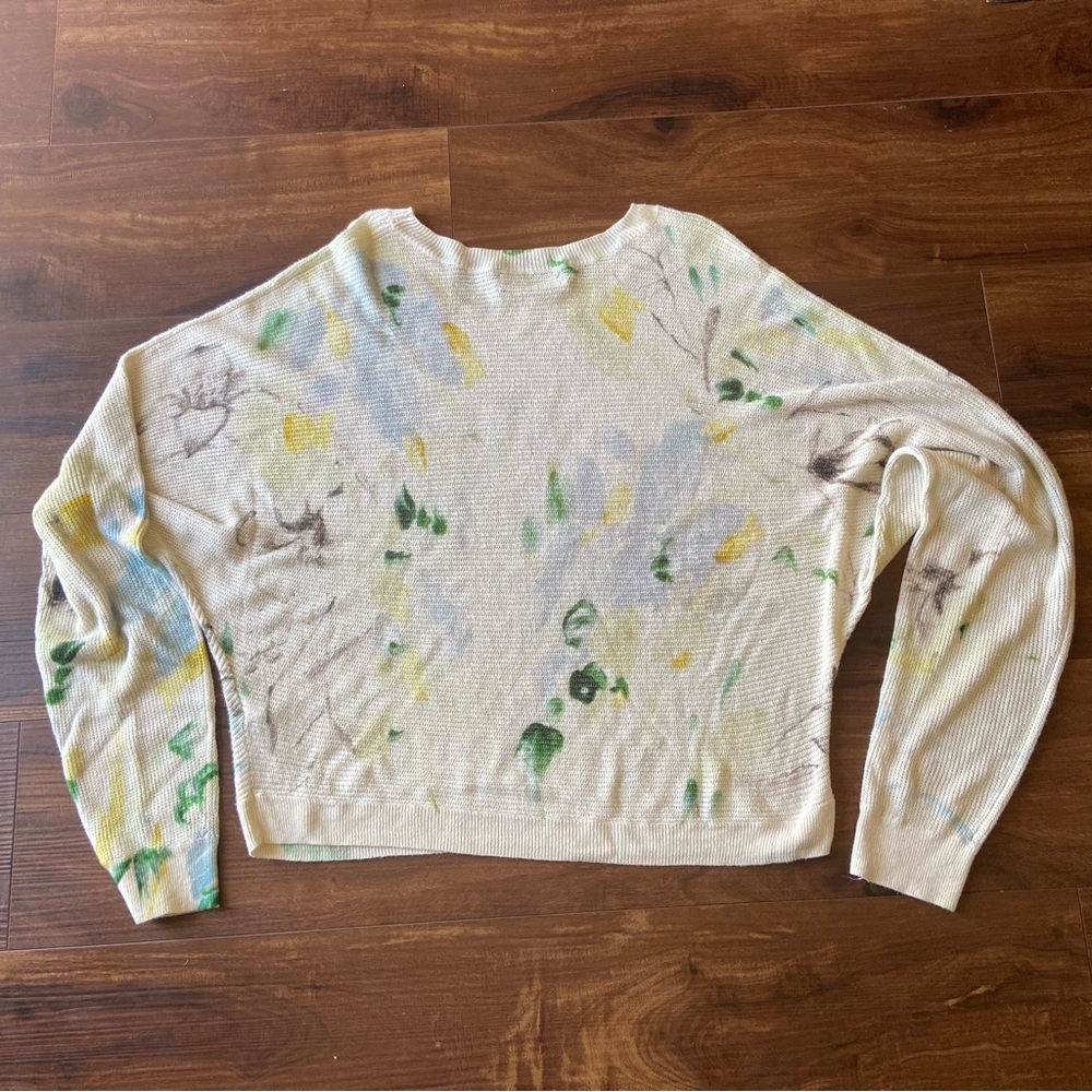 Anthropologie Printed-Linen Pullover Sweater - Picture 8 of 10